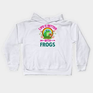 Life Is Better With Frogs Kids Hoodie